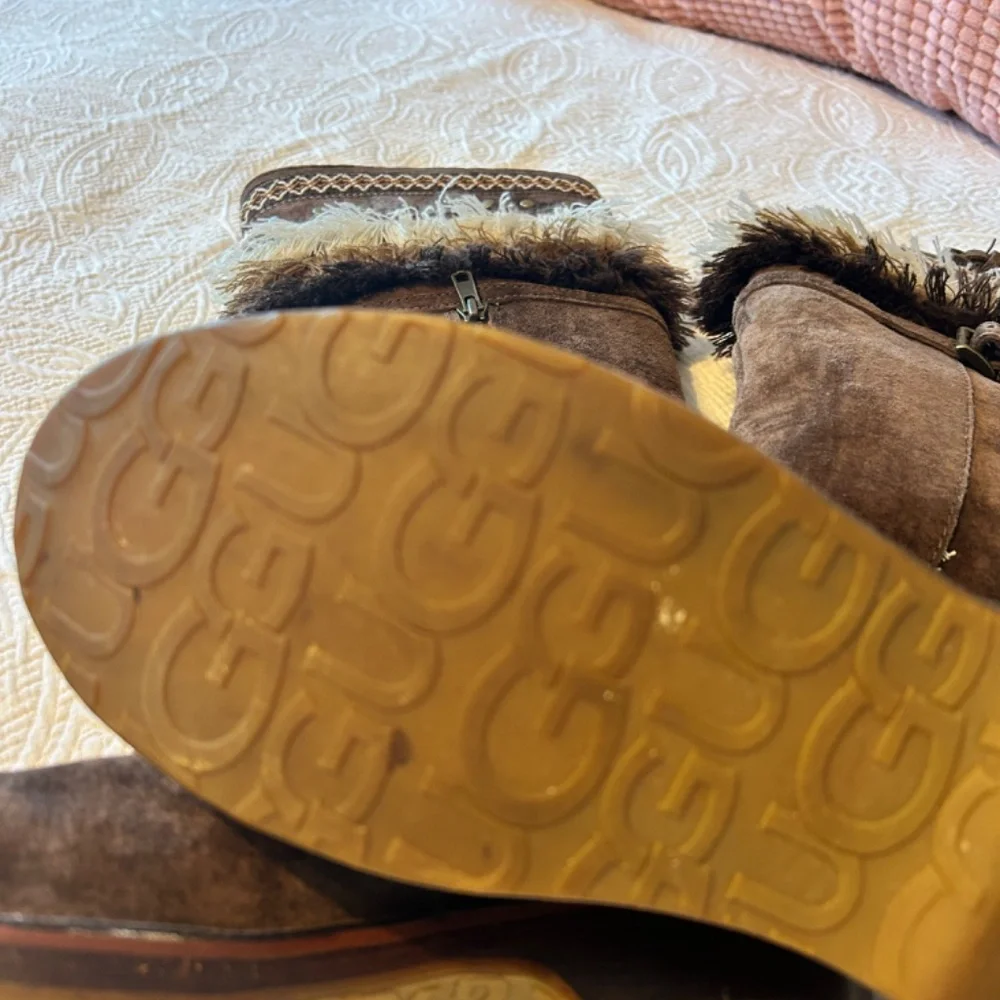 Ugg Brown and Tan Fringe Boots Size 8
